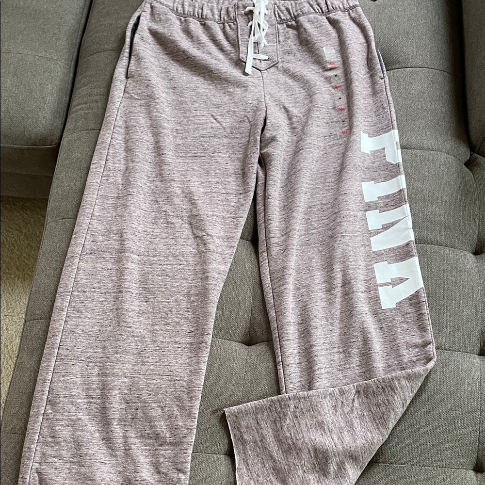 NWT Victoria’s Secret Heathered Mauve Boyfriend Fit Lounge  Sweatpants M